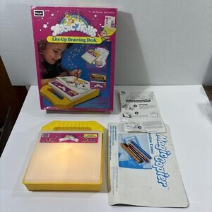 1992 RoseArt Magic Trolls Lite-Up Drawing Desk Works!